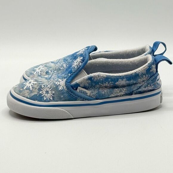 Vans Frozen Winter Theme Aplix Slip On Sneakers - Toddler US 9 - Picture 6 of 12
